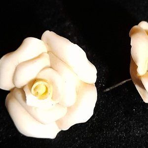 Ceramic Rose Earrings